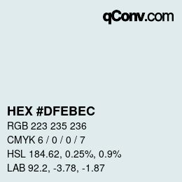 Color code: HEX #DFEBEC | qconv.com