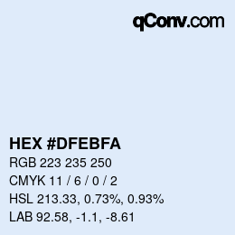 Color code: HEX #DFEBFA | qconv.com