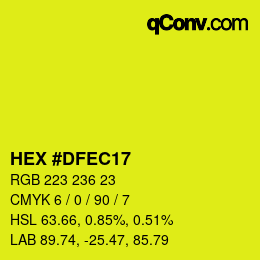 Color code: HEX #DFEC17 | qconv.com