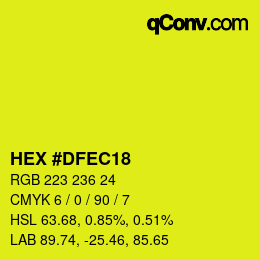 Color code: HEX #DFEC18 | qconv.com