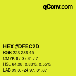 Color code: HEX #DFEC2D | qconv.com