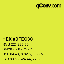 カラーコード: HEX #DFEC3C | qconv.com