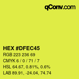 Color code: HEX #DFEC45 | qconv.com
