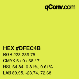 Color code: HEX #DFEC4B | qconv.com