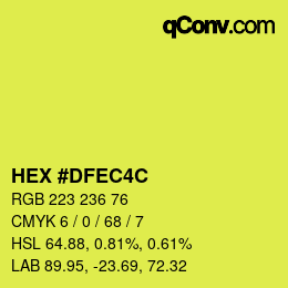 Color code: HEX #DFEC4C | qconv.com