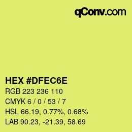 Color code: HEX #DFEC6E | qconv.com