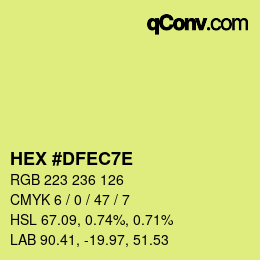 カラーコード: HEX #DFEC7E | qconv.com