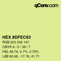 Color code: HEX #DFEC93 | qconv.com