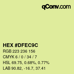 カラーコード: HEX #DFEC9C | qconv.com