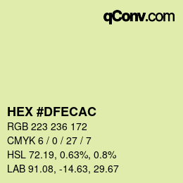 颜色代码: HEX #DFECAC | qconv.com
