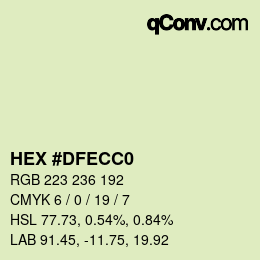 Farbcode: HEX #DFECC0 | qconv.com