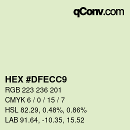 颜色代码: HEX #DFECC9 | qconv.com