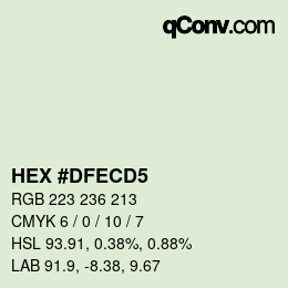 Color code: HEX #DFECD5 | qconv.com