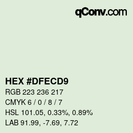 Color code: HEX #DFECD9 | qconv.com