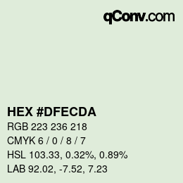 Color code: HEX #DFECDA | qconv.com