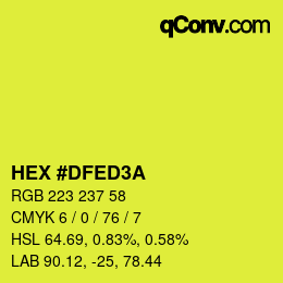 カラーコード: HEX #DFED3A | qconv.com
