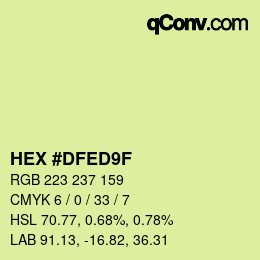 Color code: HEX #DFED9F | qconv.com