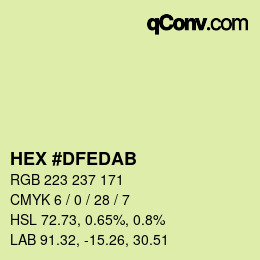 Color code: HEX #DFEDAB | qconv.com