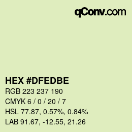 カラーコード: HEX #DFEDBE | qconv.com