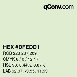 Color code: HEX #DFEDD1 | qconv.com