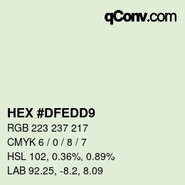 Color code: HEX #DFEDD9 | qconv.com