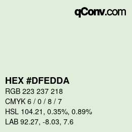颜色代码: HEX #DFEDDA | qconv.com