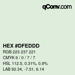 Color code: HEX #DFEDDD | qconv.com