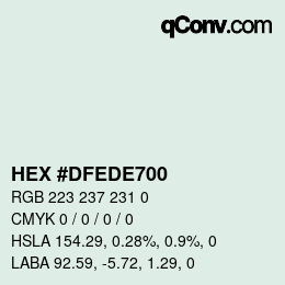 Color code: HEX #DFEDE700 | qconv.com