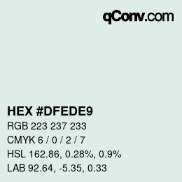 カラーコード: HEX #DFEDE9 | qconv.com