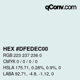 Color code: HEX #DFEDEC00 | qconv.com