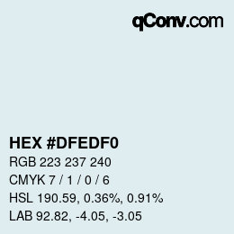 カラーコード: HEX #DFEDF0 | qconv.com