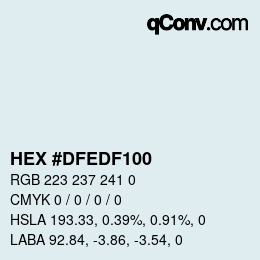颜色代码: HEX #DFEDF100 | qconv.com