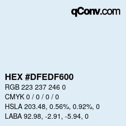 Color code: HEX #DFEDF600 | qconv.com