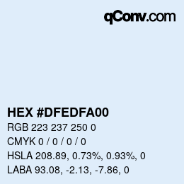 Color code: HEX #DFEDFA00 | qconv.com