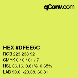 Color code: HEX #DFEE5C | qconv.com