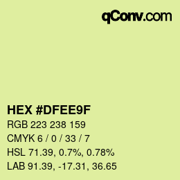 Color code: HEX #DFEE9F | qconv.com