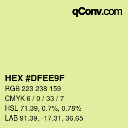 カラーコード: HEX #DFEE9F | qconv.com
