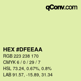 颜色代码: HEX #DFEEAA | qconv.com