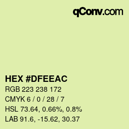 颜色代码: HEX #DFEEAC | qconv.com