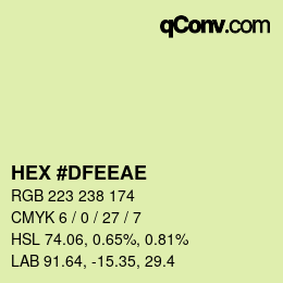 Color code: HEX #DFEEAE | qconv.com