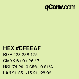 Color code: HEX #DFEEAF | qconv.com