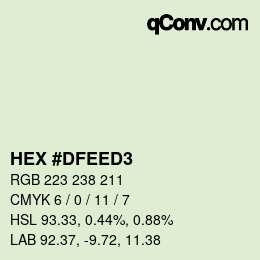 Color code: HEX #DFEED3 | qconv.com