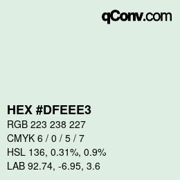 Color code: HEX #DFEEE3 | qconv.com