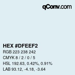 颜色代码: HEX #DFEEF2 | qconv.com