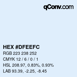 颜色代码: HEX #DFEEFC | qconv.com