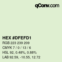 Color code: HEX #DFEFD1 | qconv.com