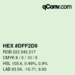 Color code: HEX #DFF2D9 | qconv.com