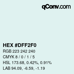 Código de color: HEX #DFF2F0 | qconv.com