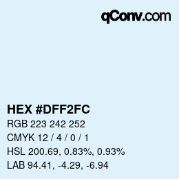 Color code: HEX #DFF2FC | qconv.com