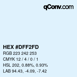 カラーコード: HEX #DFF2FD | qconv.com